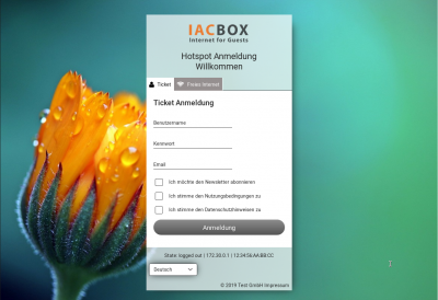 IACBOX Loginseite