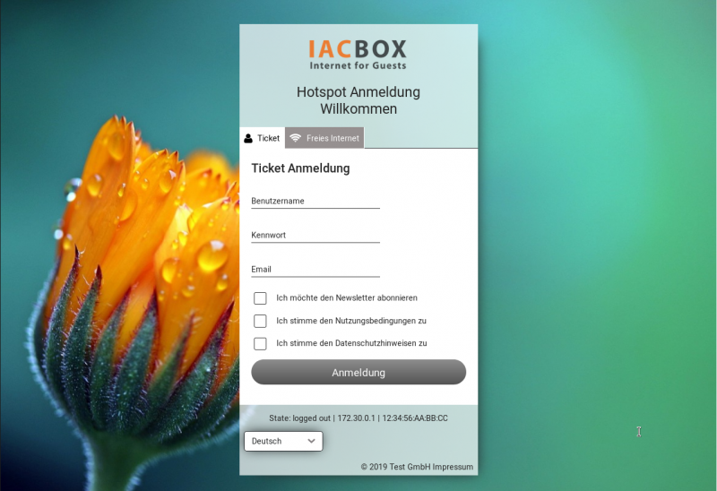 IACBOX Loginseite
